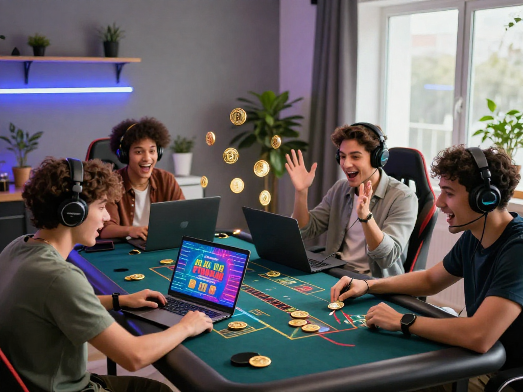 Engaged players at a lively crypto casino game showcasing excitement and modern gaming atmosphere.