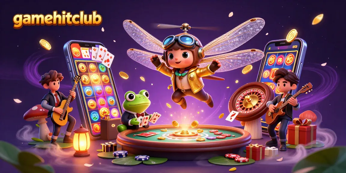 Experience thrilling action at gamehitclub with cartoon characters in a vibrant casino scene.