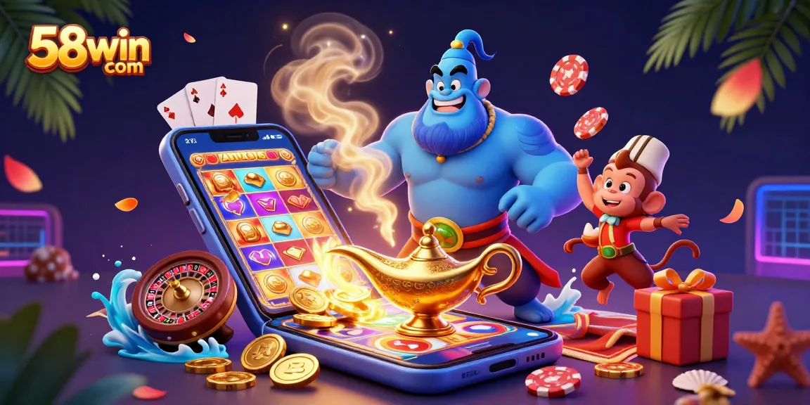 Engage in thrilling gameplay at 58win com with colorful slot games and vibrant casino elements.