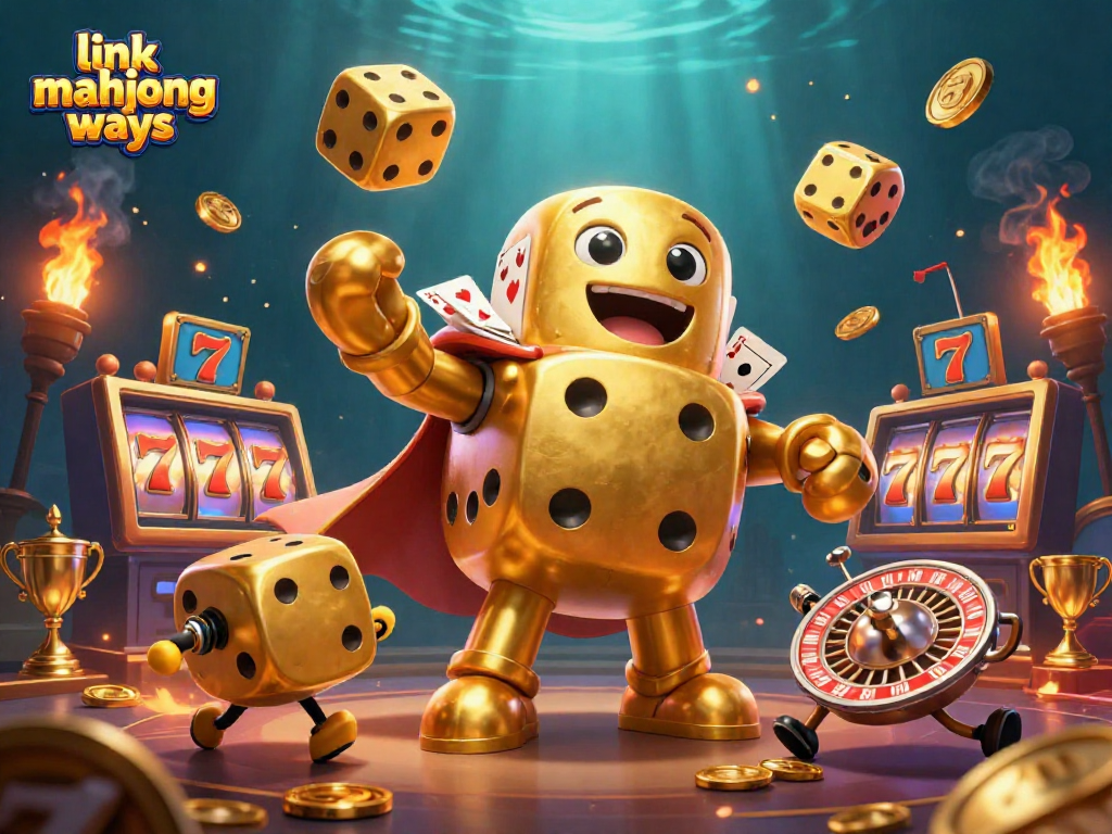 Engage with the thrilling link mahjong ways experience featuring dynamic golden dice and vibrant gaming elements in action.