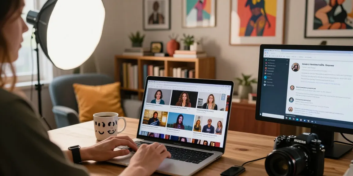 Engaging cozy home office scene exploring snapwins leaks on VicePleasure’s platform.