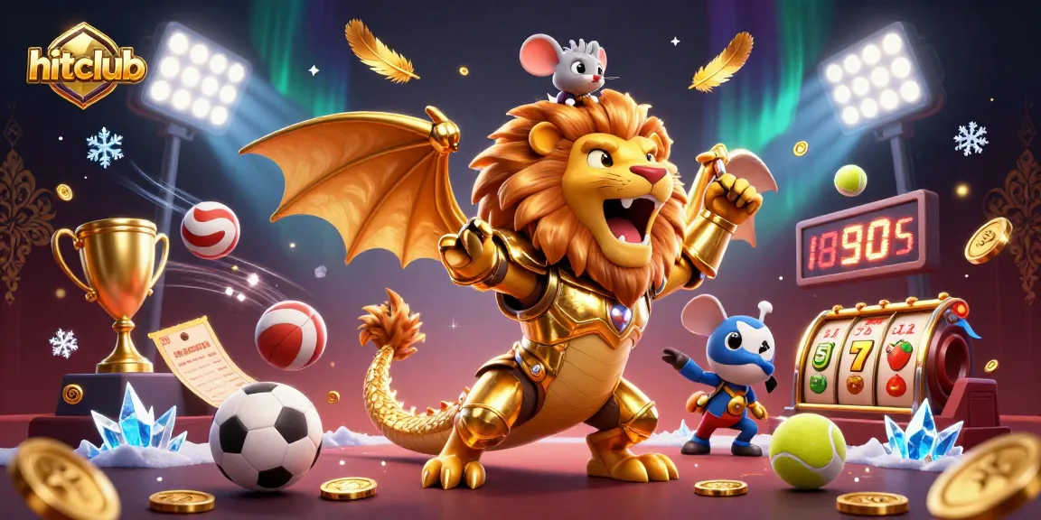 hitclub showcases a roaring chimera creature with golden armor, engaging players in dynamic gaming excitement