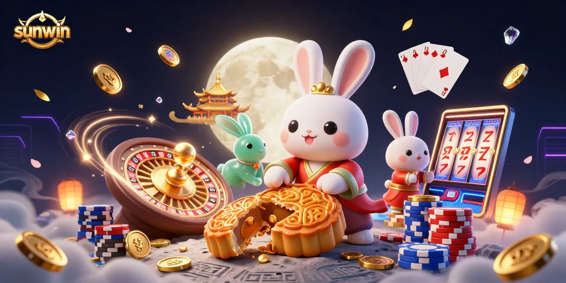 Experience thrilling gameplay at sunwin with a lively scene showcasing vibrant casino elements and folklore characters.